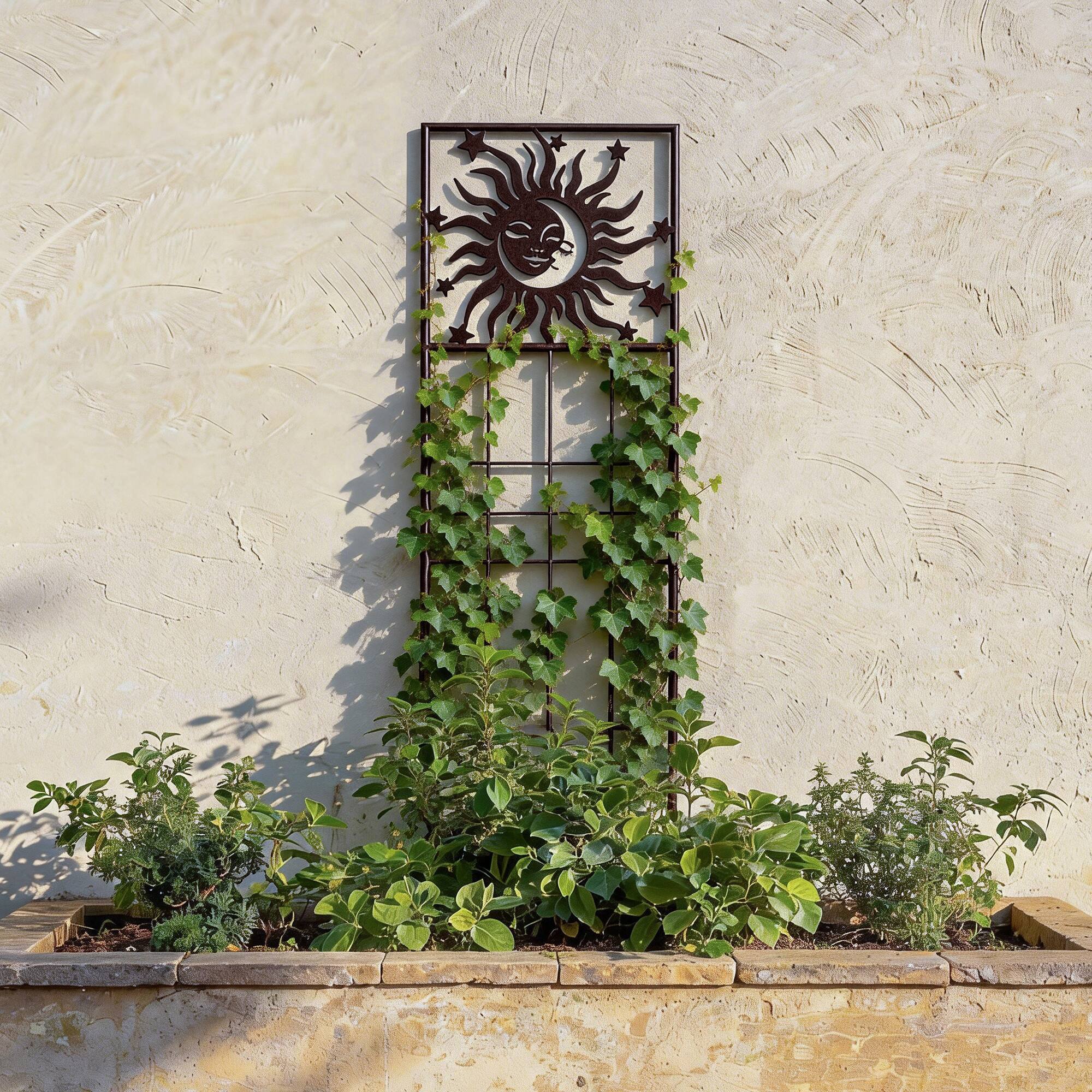Glitzhome® 48" Painted Metal Sun Garden Trellis Stakes